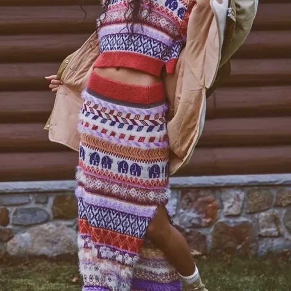 Free People Multicolor Knit Detail